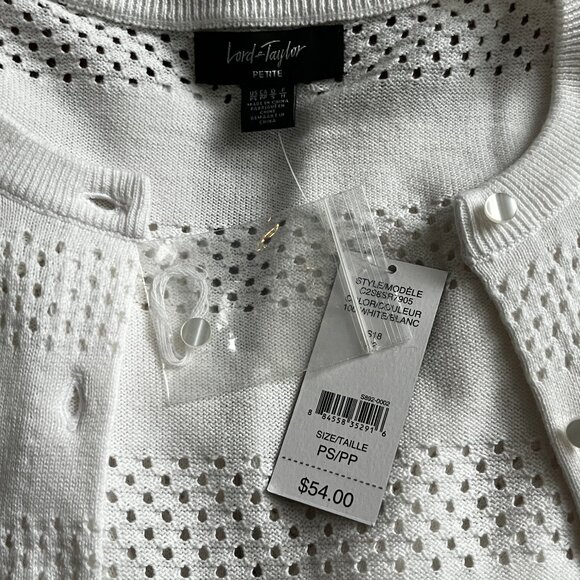 NWT! White Lightweight Cardigan / Buttondown Sweater - Picture 3 of 12